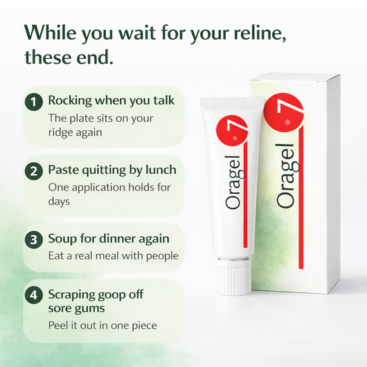 Maeva Oragel | Holds Your Loose Denture While Your Gums Heal