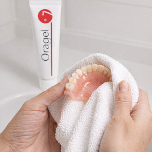 Clean and dry the denture